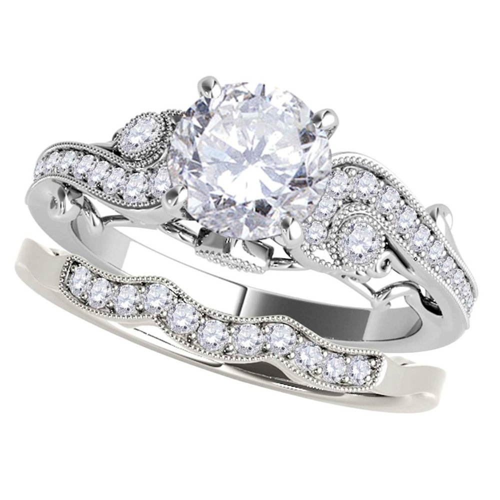0.56 Ct Diamond Engagement Bridal Ring In 14k Gold